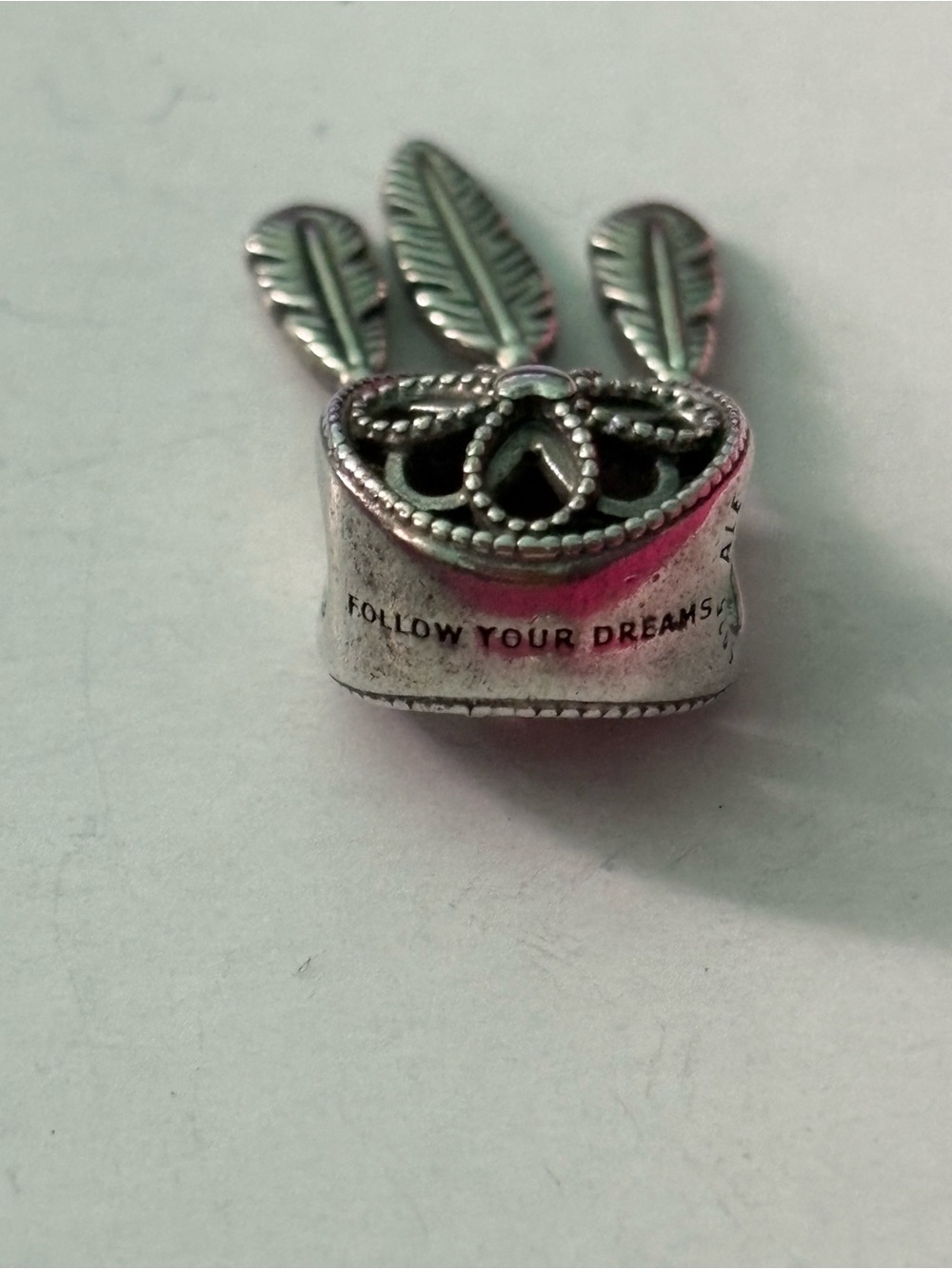 Pandora Silver Dreamcatcher Dangle Charm with Feathers - Picture 3 of 4